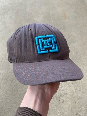 00s Y2k Striped Krew Baseball Cap - Flexfit